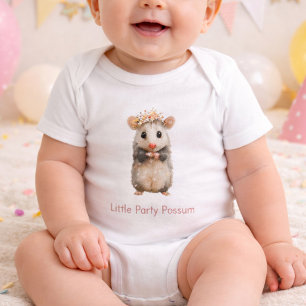 Opossum Birthday Romper • Woodland Animal Outfit