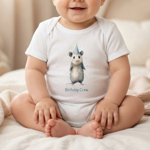Opossum Birthday Romper • Woodland Animal Outfit