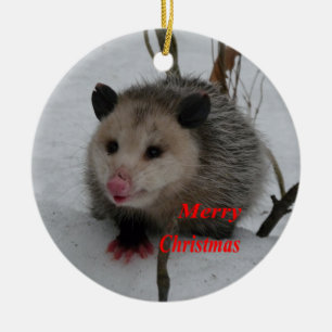 Opossum Ceramic Ornament