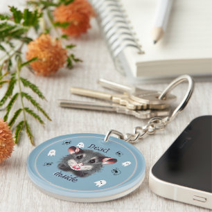 Opossum Dead Inside Acrylic Keychain