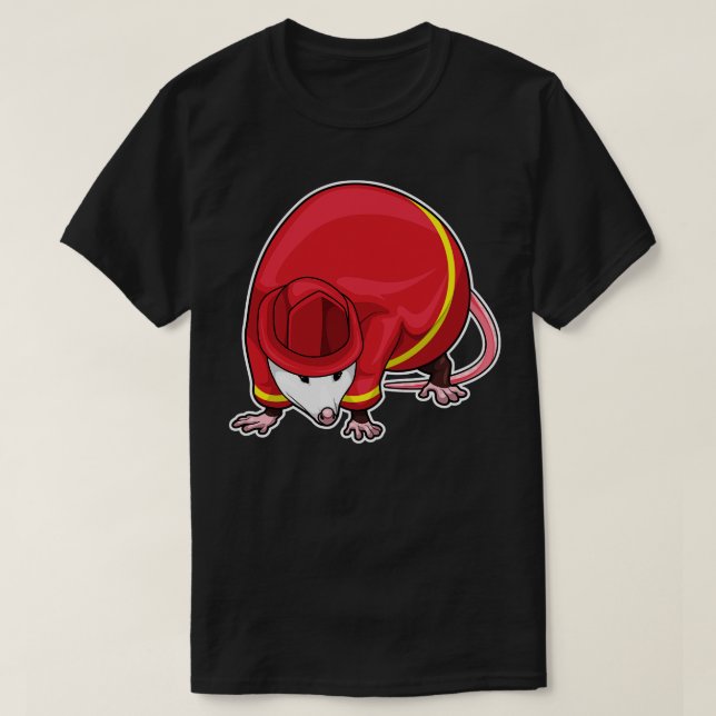 Opossum Firefighter Fire department T-Shirt (Design Front)