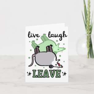 Opossum Funny Live Laugh Leave Dark Humour Possum  Card
