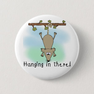 Opossum Hanging in There 2 Inch Round Button