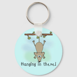Opossum Hanging in There Keychain