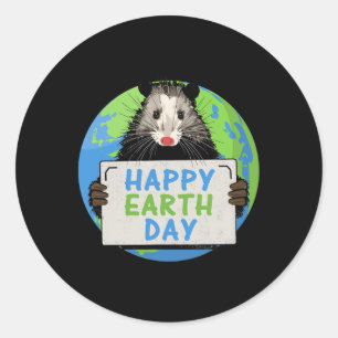 Opossum Happy Earth Day Lovers Funny Possum Classic Round Sticker