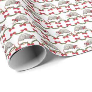 Opossum Holiday Wrapping Paper