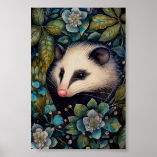 Opossum in the Brambles Poster