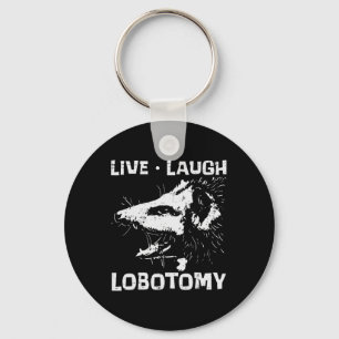 Opossum Live Love Lobotomy Possum Street Trash Cat Keychain
