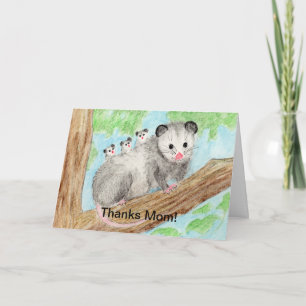 Opossum Mom Card