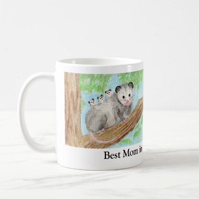 Opossum Mom Coffee Mug (Left)