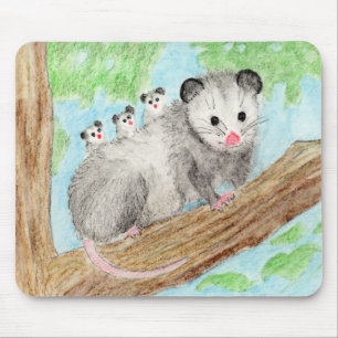 Opossum Mom Mouse Pad