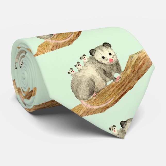 Opossum Mom Tie (Rolled)