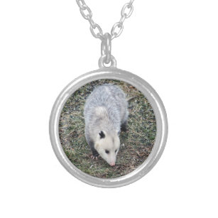 Opossum Photo Silver Plated Necklace