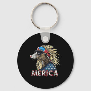 Opossum Possum - Patriotic Usa 4th Of July America Keychain