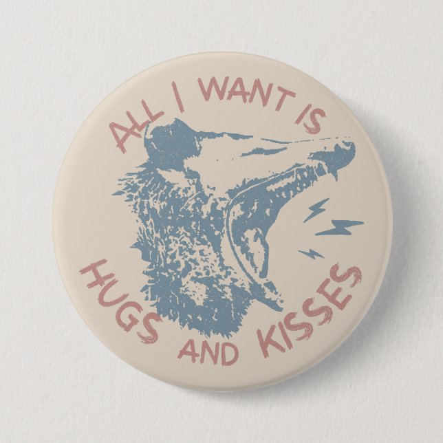 Opossum Possum Wishing For Love Funny Animal Meme 3 Inch Round Button (Front)