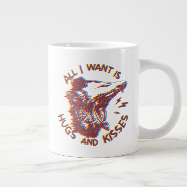 Opossum Possum Wishing For Love Funny Animal Meme Large Coffee Mug (Right)