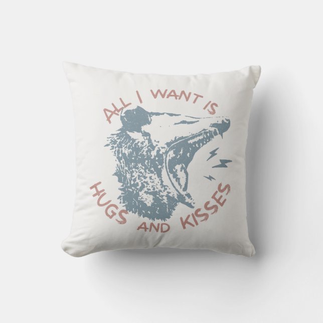 Opossum Possum Wishing For Love Funny Animal Meme Throw Pillow (Front)