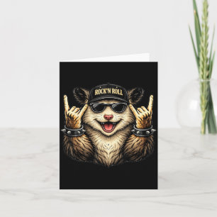 Opossum Rock On Music Heavy Metal Funny Gifts Men Card