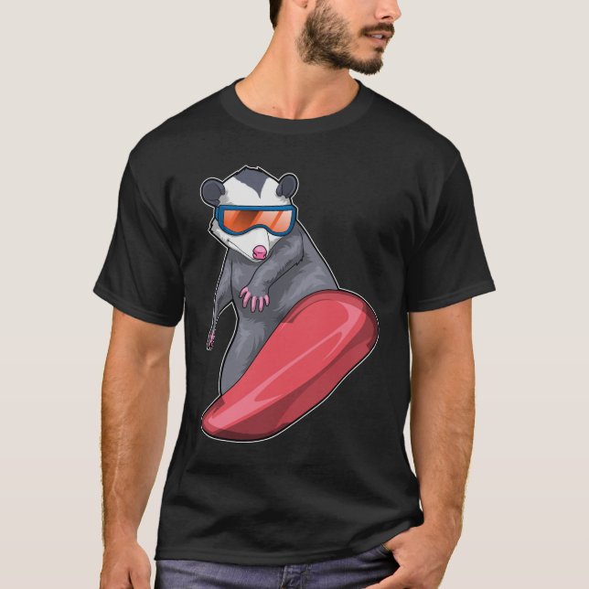 Opossum Snowboard Winter sports T-Shirt (Front)