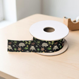 Opossums Black Satin Ribbon