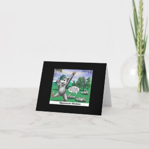OPossums Playing Dead Cartoon Funny Note Card