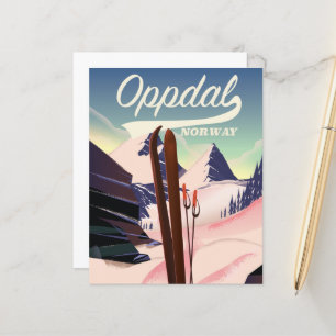 Oppdal norway ski poster.