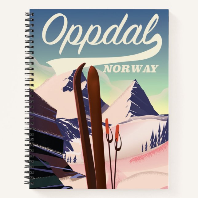 Oppdal norway ski poster. notebook (Front)
