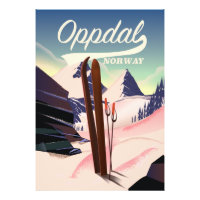Oppdal norway ski poster.
