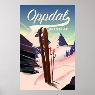 Oppdal norway ski poster. poster