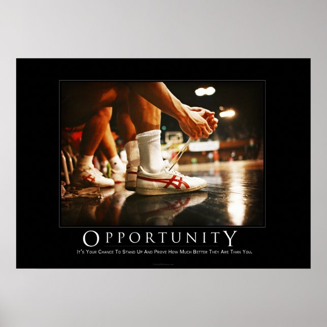 Opportunity Motivational Humour Poster (Front)
