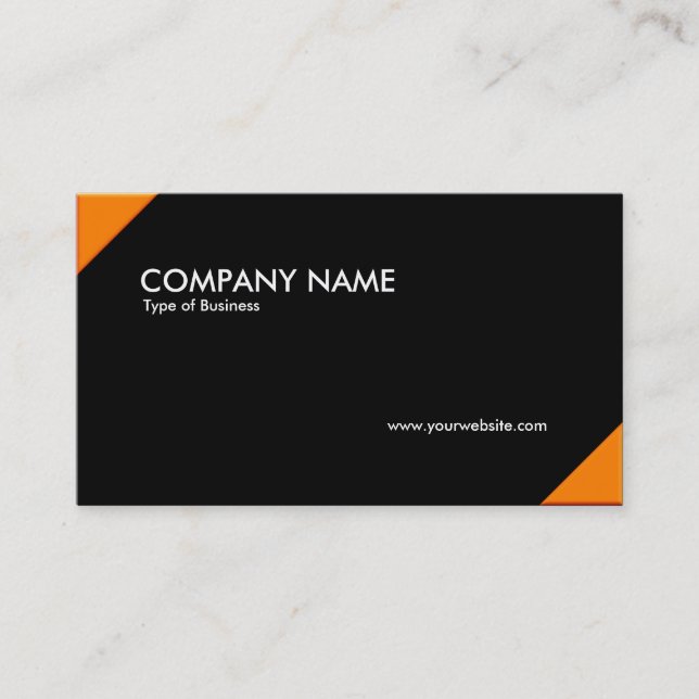 Opposing Corners - Orange and Black Business Card (Front)