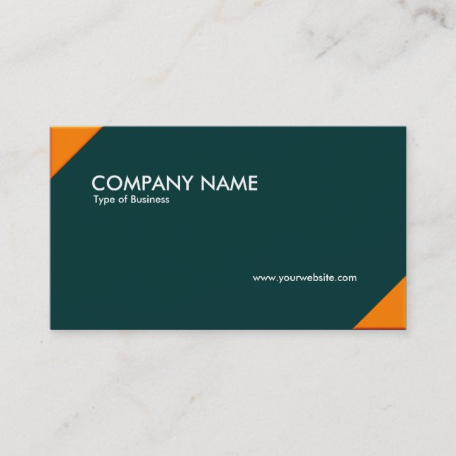 Opposing Corners - Orange and Green (003333) Business Card (Front)