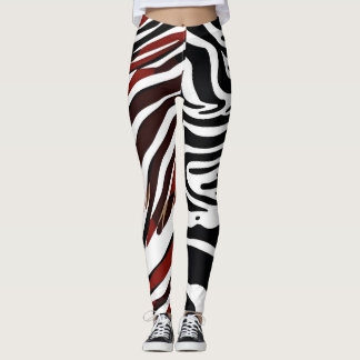 Opposing Zebra Pattern Leggings