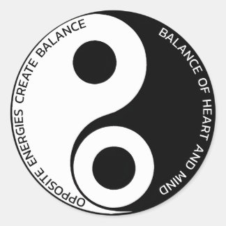 Opposite Energies, Create Balance Yin Yang Classic Round Sticker