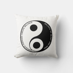 Opposite Energies, Create Balance Yin Yang Throw Pillow
