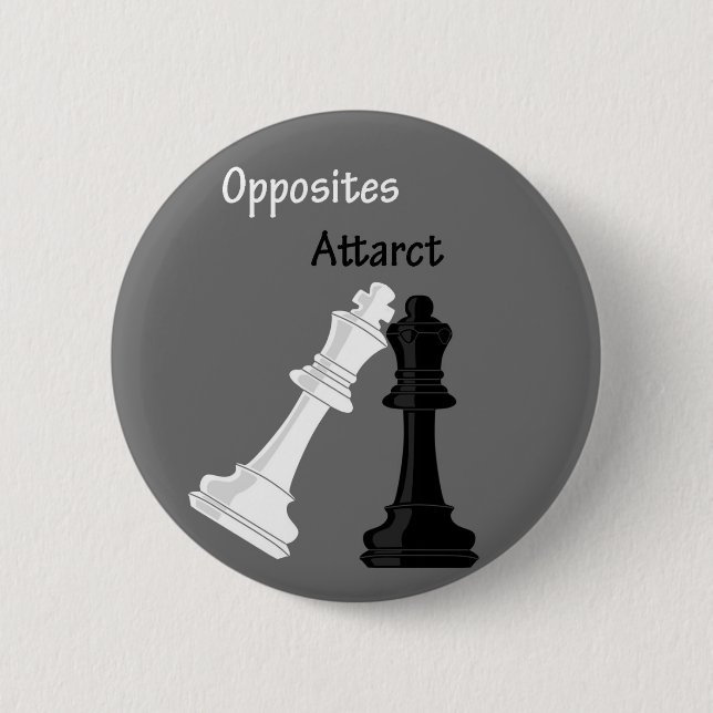 opposites attract 2 inch round button (Front)