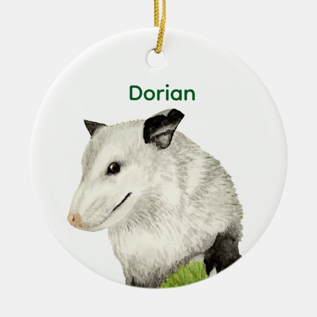 Oppossum Ceramic Ornament (Front)
