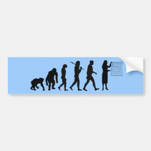 Optemetrist Optical Eye Doctor Evolution Eye Chart Bumper Sticker