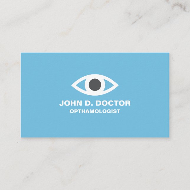 Opthamologist or optometrist blue business card (Front)