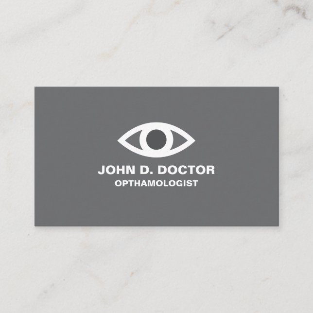 Opthamologiste ou carte de visite gris optométrist (Devant)