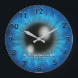 Opthamology Custom Clock<br><div class="desc">A very nice looking design featuring a blue eyeball for an opthamology office or Dr.</div>
