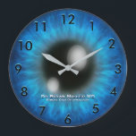 Opthamology Custom Clock<br><div class="desc">A very nice looking design featuring a blue eyeball for an opthamology office or Dr.</div>