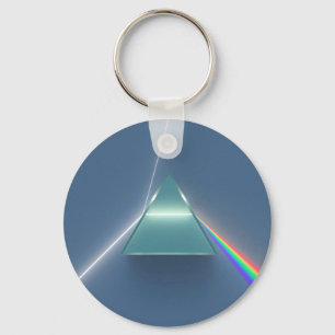Optic Prism Refracting and Reflecting Light Keychain