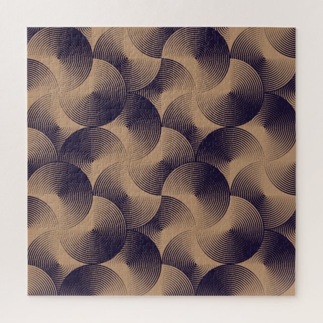 Optical Circles Illusion: Geometric Seamless. Jigsaw Puzzle (Vertical)