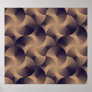 Optical Circles Illusion: Geometric Seamless. Poster
