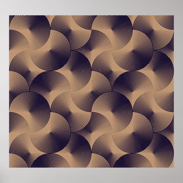Optical Circles Illusion: Geometric Seamless. Poster (Front)
