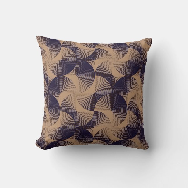 Optical Circles Illusion: Geometric Seamless. Throw Pillow (Front)