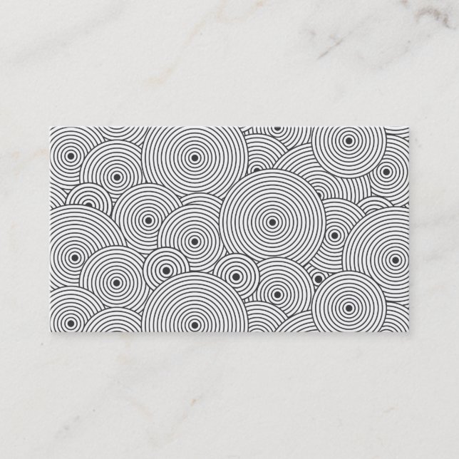 OPTICAL CIRCLES in BLACK & WHITE Business Card (Front)