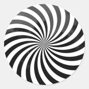 optical deception Black & White Stripes Classic Round Sticker