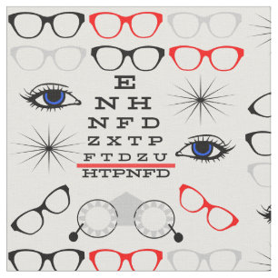Optical Eye Chart Doctor Optician Pattern Fabric